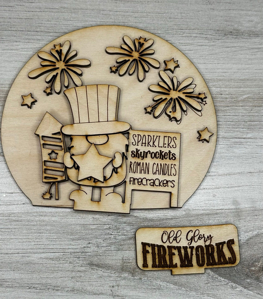 4th of July Insert for Snow Globe DIY Interchangeable Decor Inserts - Wood Paint Kit