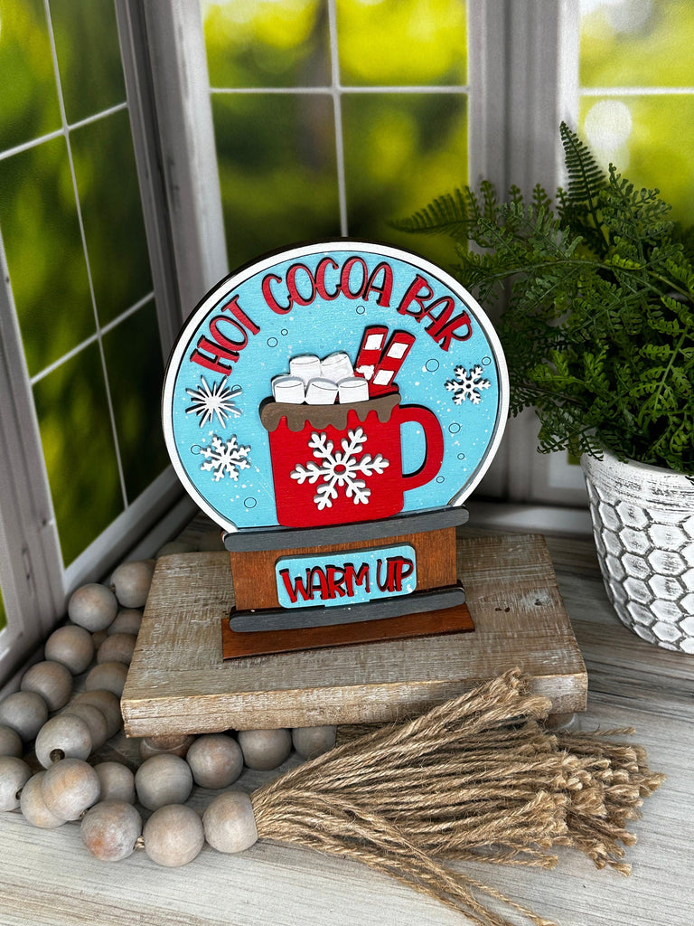 Hot Cocoa Insert for Snow Globe DIY Interchangeable Decor Inserts - Wood Paint Kit