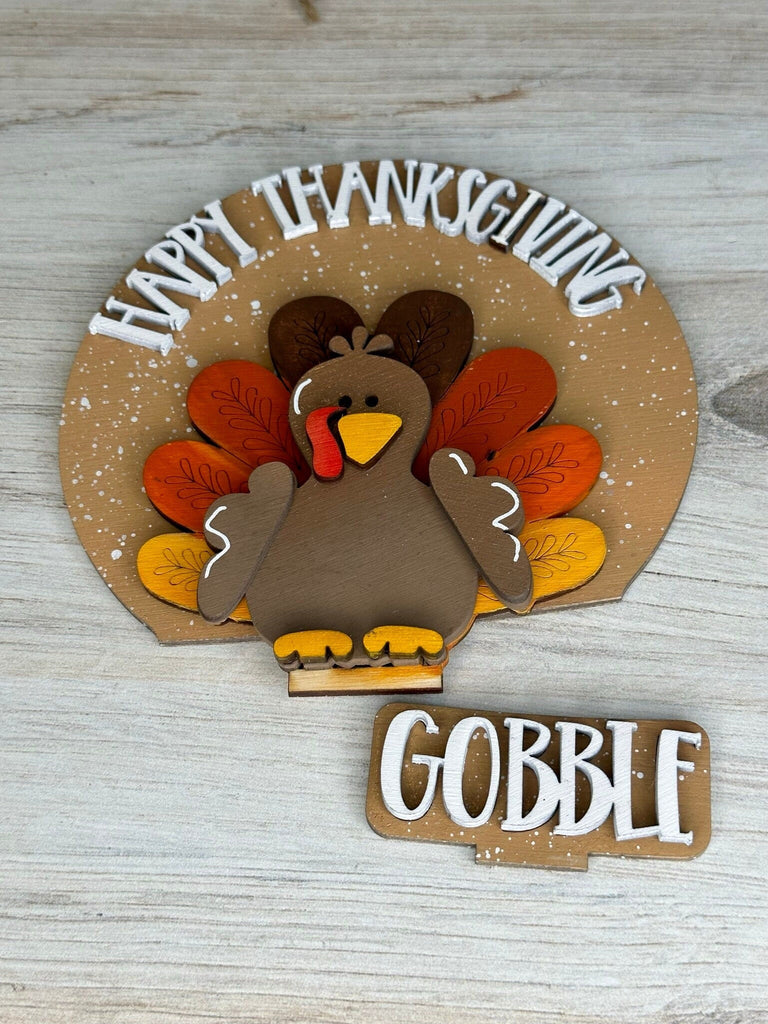 Thanksgiving Insert for Snow Globe DIY Interchangeable Decor Inserts - Wood Paint Kit