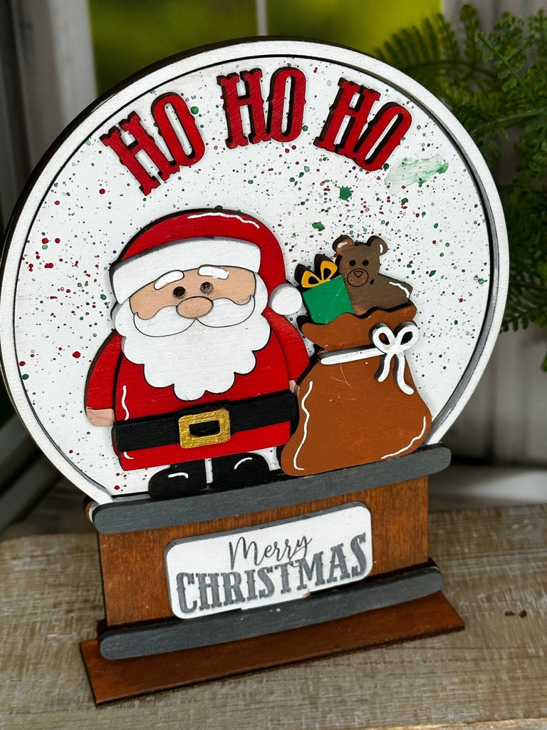 Santa Insert for Snow Globe DIY Interchangeable Decor Inserts - Wood Paint Kit