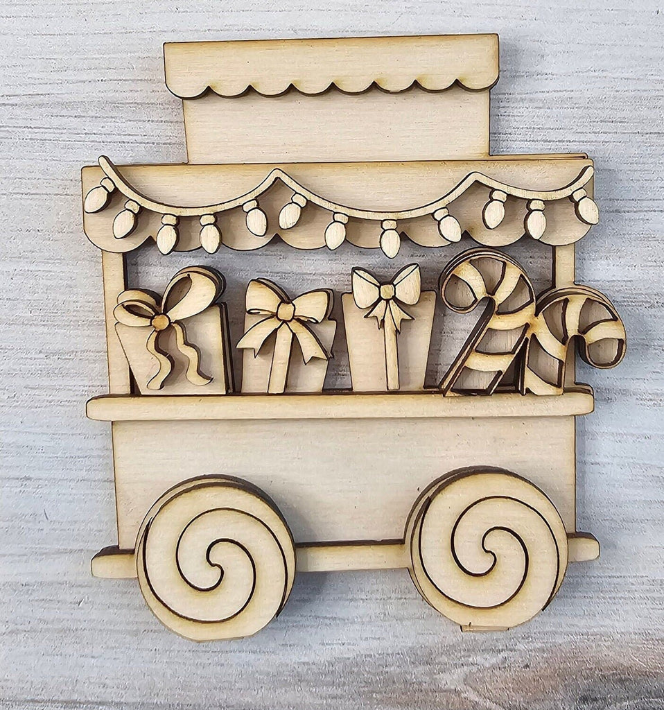 Santa Christmas Train Set - Wood Blanks for Crafting and Painting