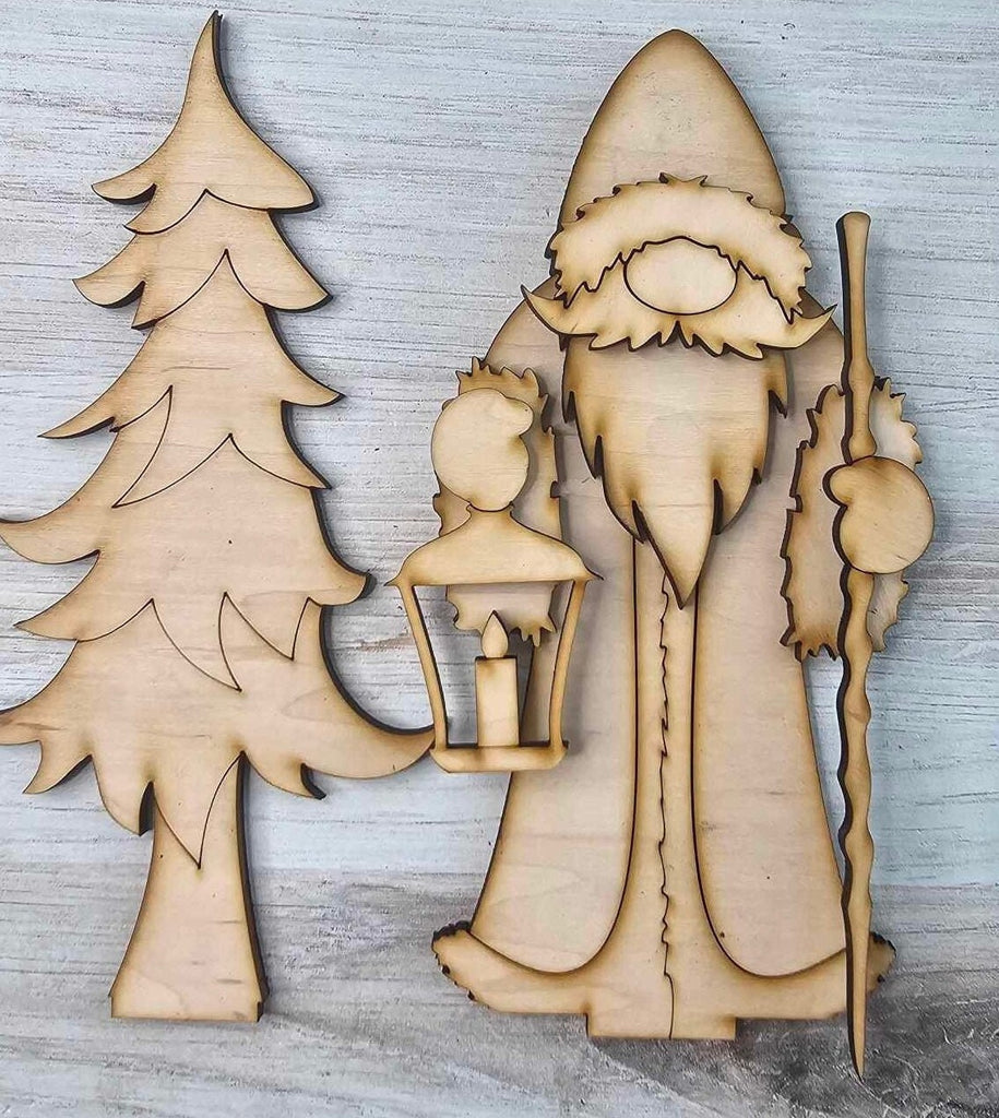 Forest Santa Christmas DIY - Wood Blank for Painting and Crafting