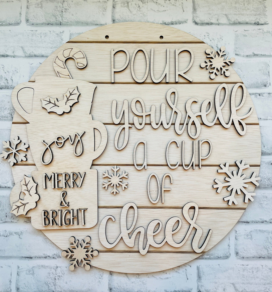 All I Want for Christmas Coffee Decor - Round Door/Wall Hanger DIY Wood Blank