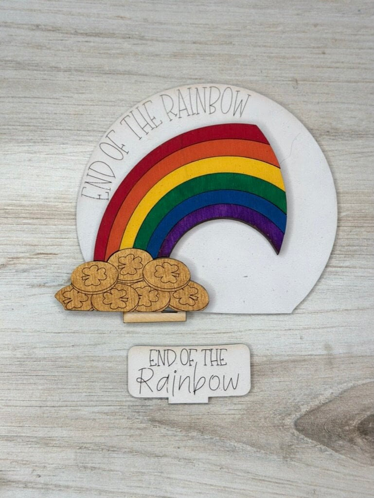 St Patrick Rainbow Insert for Snow Globe DIY Interchangeable Decor Inserts - Wood Paint Kit - Home Decor