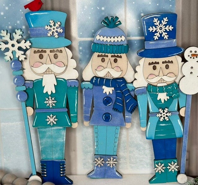 Winter Nutcracker DIY Craft Set - Shelf Decor Wood Blanks for Painting