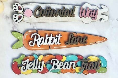 Cotton Tail Way DIY Wood Sign - Add on Street Signs