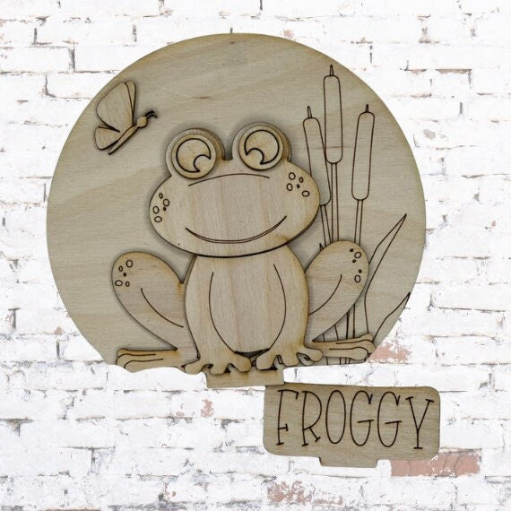 Frog Insert for Snow Globe DIY Interchangeable Decor Inserts - Wood Paint Kit