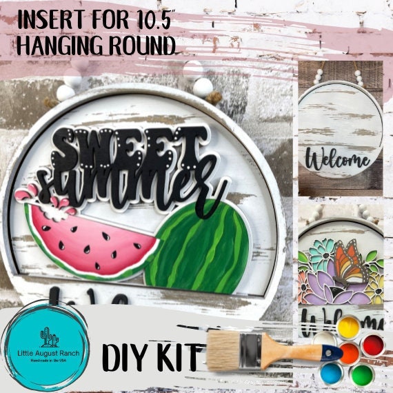 Watermelon Interchangeable Door Hanger - DIY Wood Blanks for Painting and Crafting