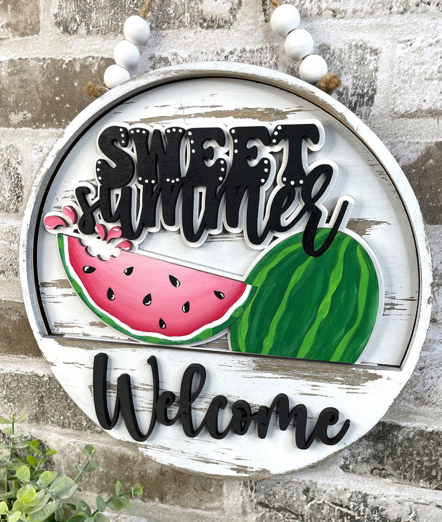 Watermelon Interchangeable Door Hanger - DIY Wood Blanks for Painting and Crafting