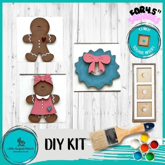 Gingerbread Shelf Size Bundle Set DIY- Wood Blanks to Paint and Craft