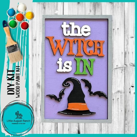 Halloween Sign Shelf Sitter DIY- Wood Blanks to Paint and Craft