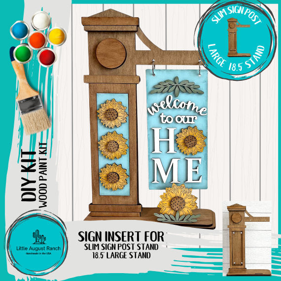 Sunflower Add-on for Slim Sign Post Holder- DIY Wood Blanks for Crafting and Painting, Home Decor