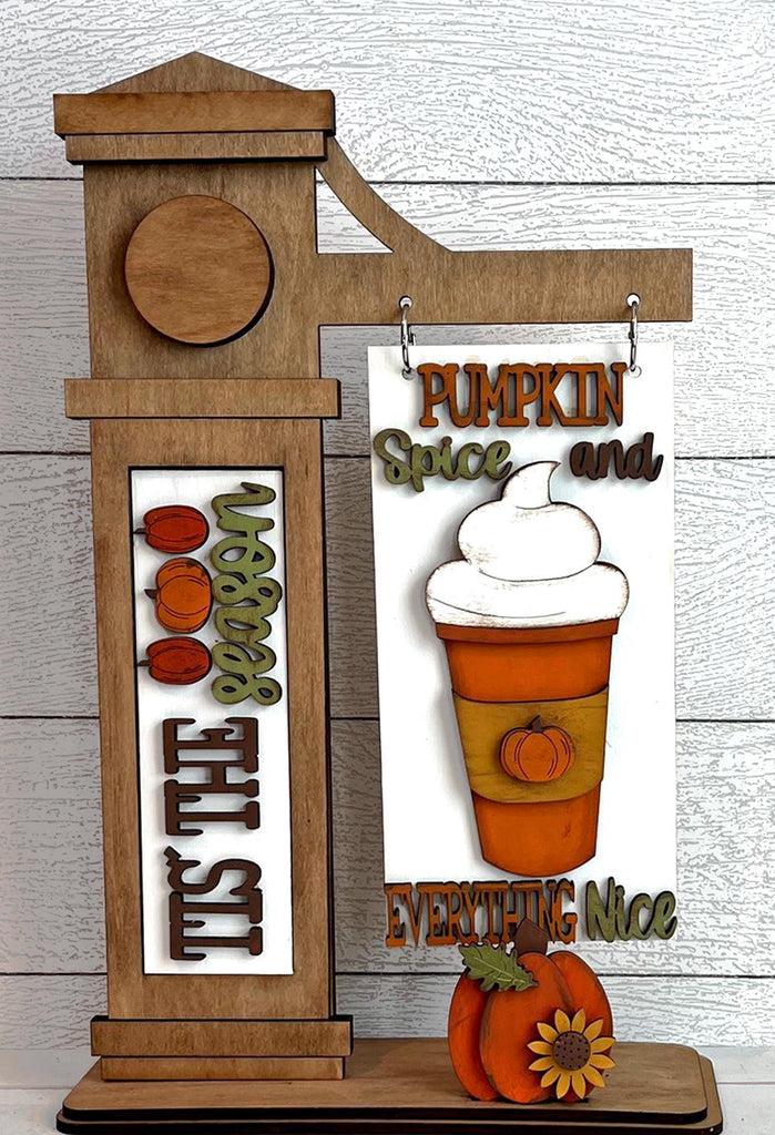 Pumpkin Spice Add-on for Slim Sign Post Holder- DIY Wood Blanks for Crafting and Painting, Home Decor