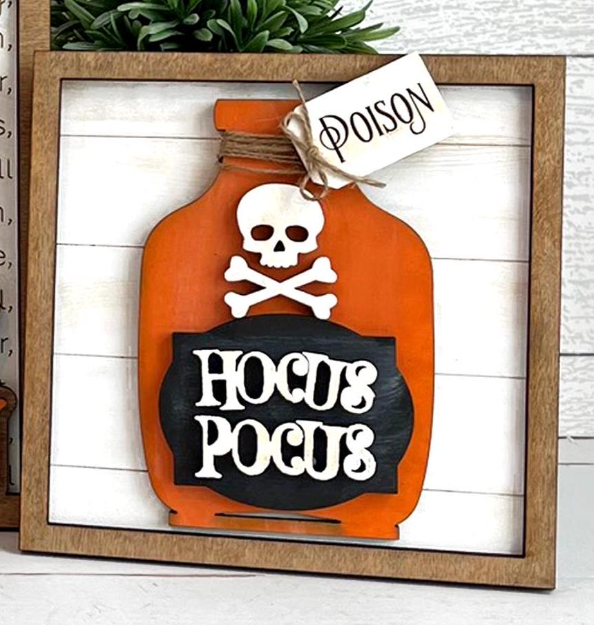 Halloween Sign Trio- DIY Wood Blanks for Crafting and Painting, Large Decor Pieces for Wall, Mantel, Shelf