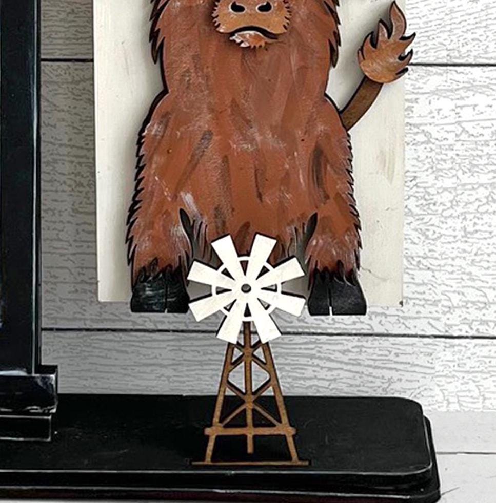 Highland Cow Add-on for Slim Sign Post Holder- DIY Wood Blanks for Crafting and Painting, Home Decor