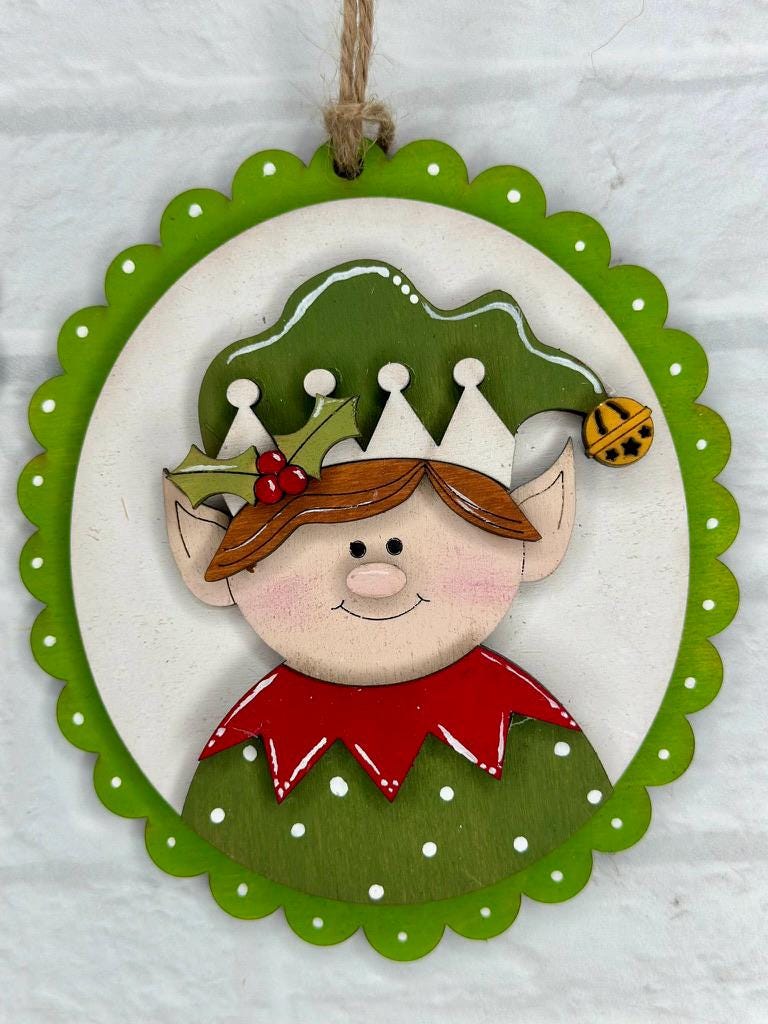 Elf Ornament Set - DIY Wood Blanks for Painting and Crafting