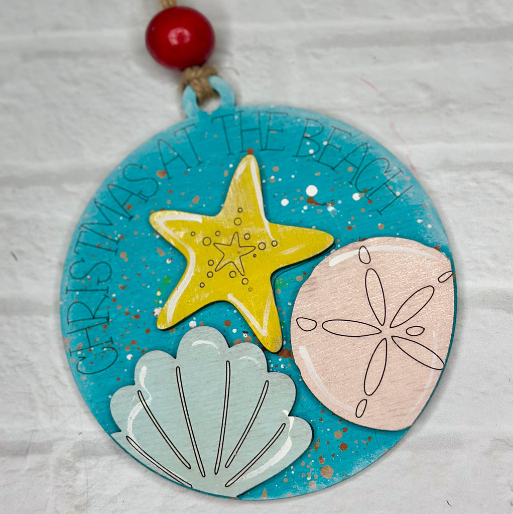 Christmas Ornament Beach Set - Paint it Yourself - DIY Christmas Ornament Wood Blank Set