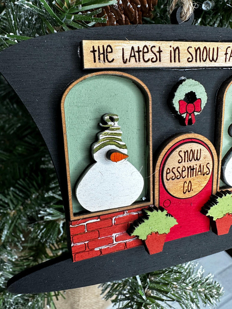 Snow Essentials Top Hat Christmas Village Ornament - DIY Wood Blanks for Painting and Crafting