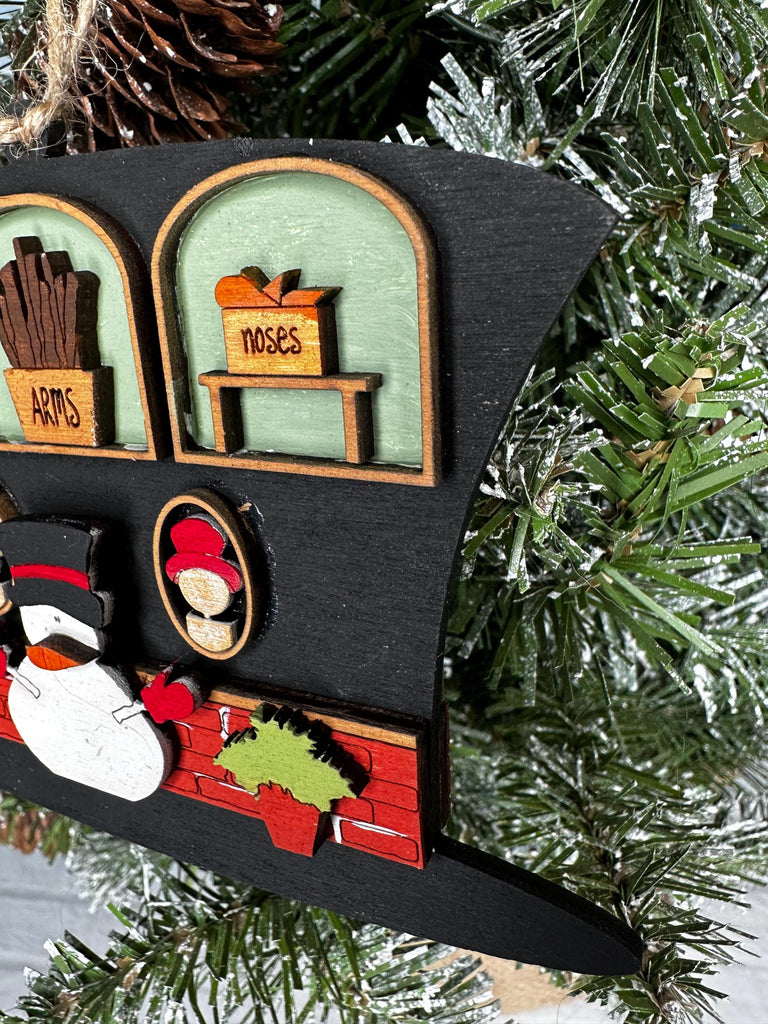 Snow Essentials Top Hat Christmas Village Ornament - DIY Wood Blanks for Painting and Crafting