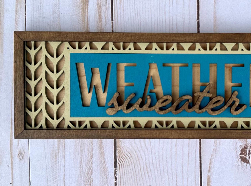 Sweater Weather Chunky Sign DIY Kit - Paint Kit Wall Hanging - Paint Kit