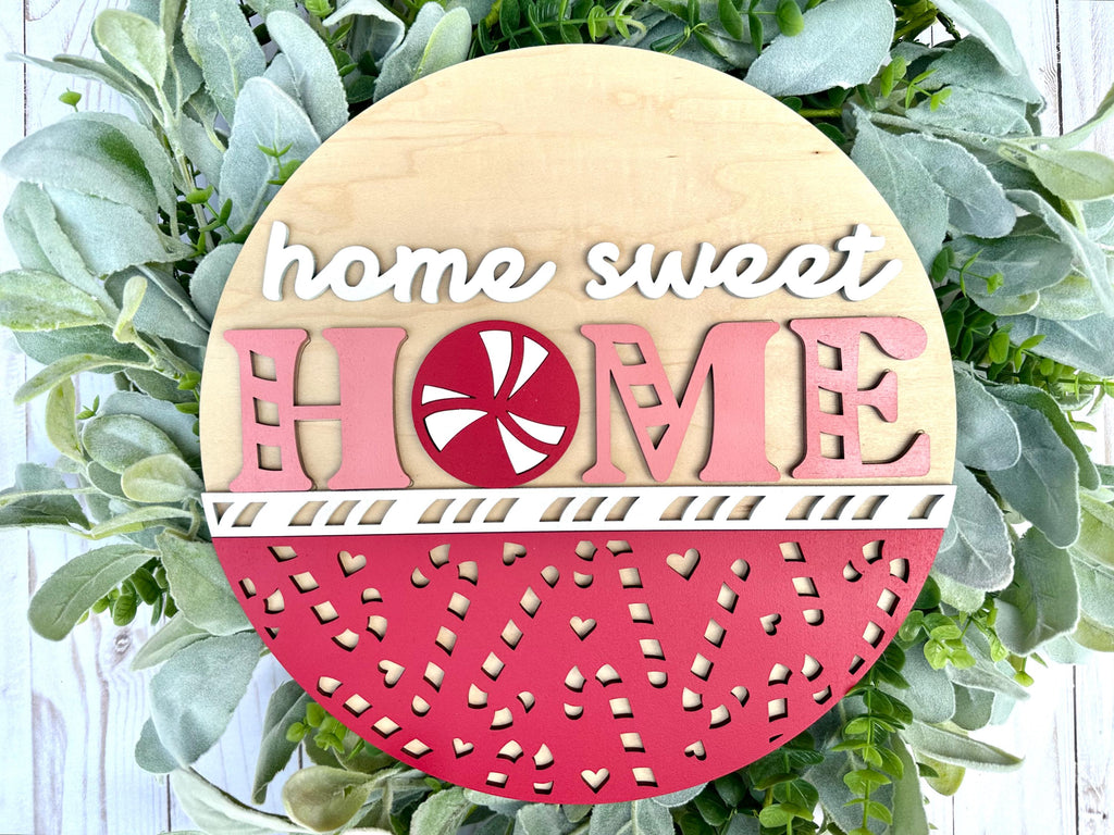 Home Sweet Home Door Hanger DIY Kit - Paint Kit Wall Hanging - Paint Kit - Round Wood Blank