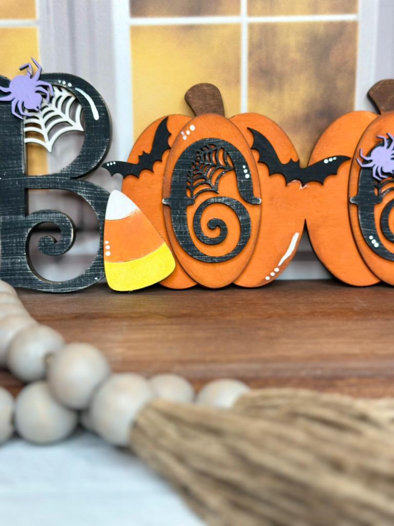 Boo Halloween Word - Wood Blanks for Painting and Crafting