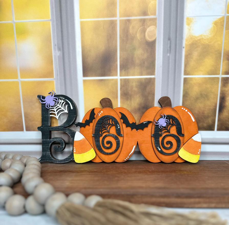 Boo Halloween Word - Wood Blanks for Painting and Crafting