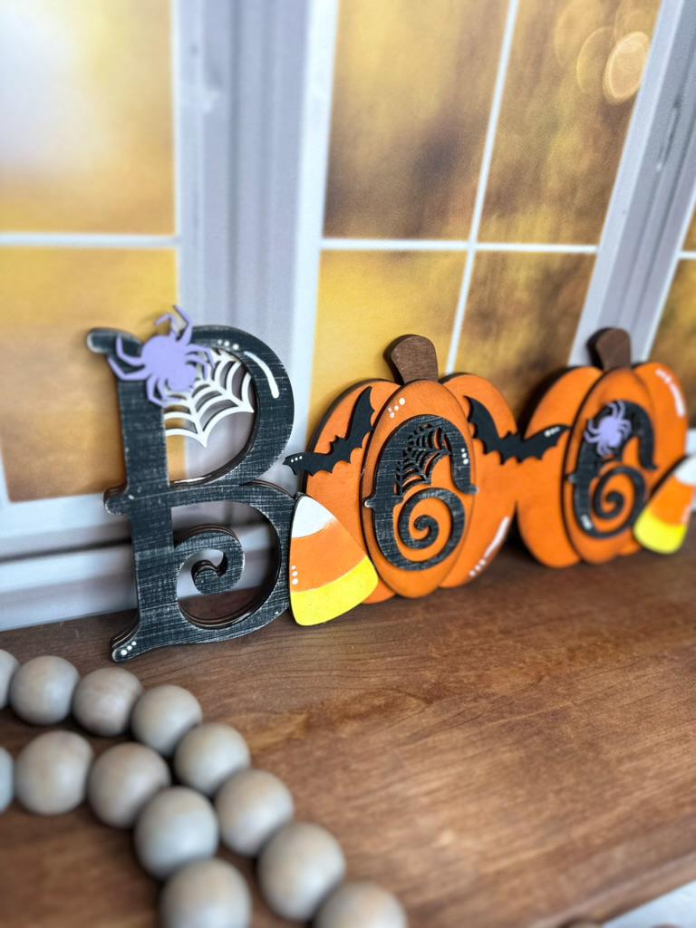 Boo Halloween Word - Wood Blanks for Painting and Crafting