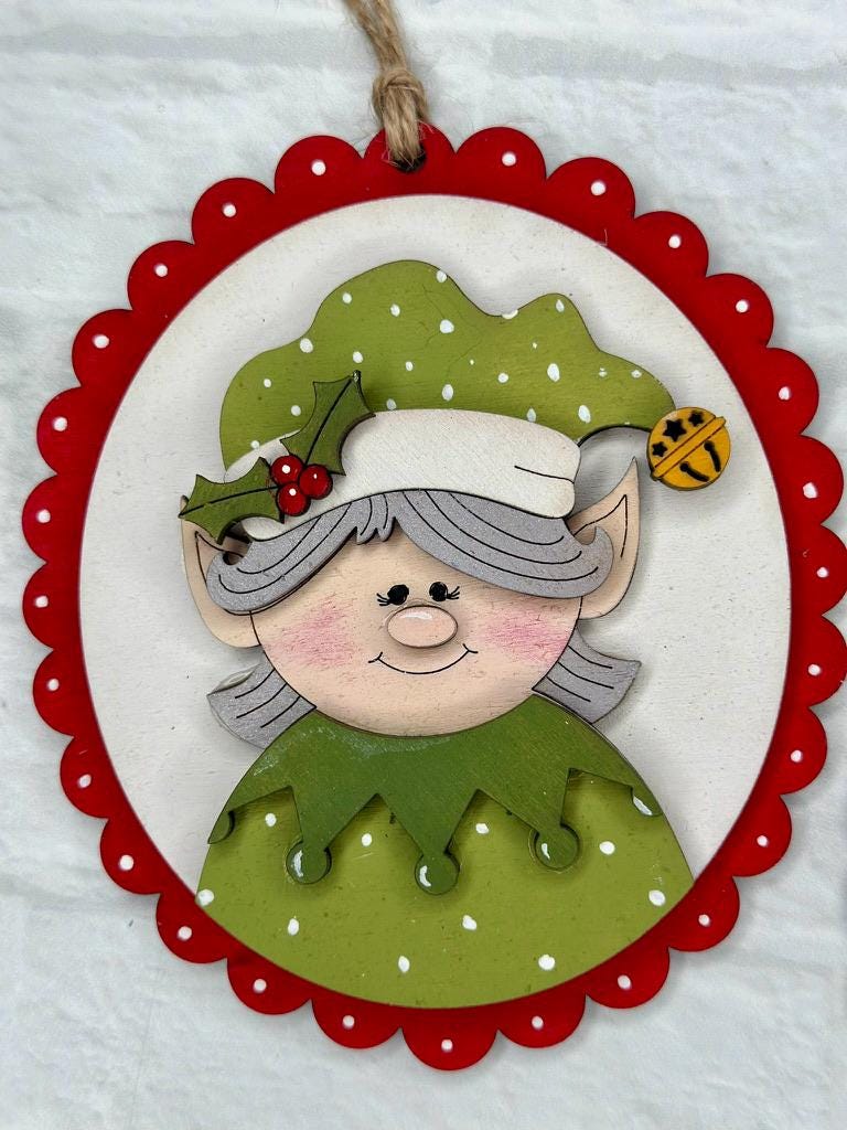 Elf Ornament Set - DIY Wood Blanks for Painting and Crafting