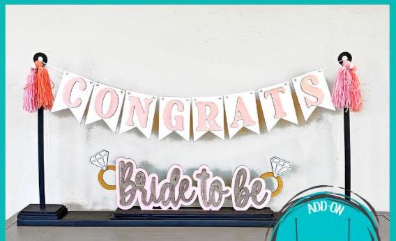 Bride Party Banner Add-On - Table or Shelf Decor - Wood Kit - Larger Decor for Party