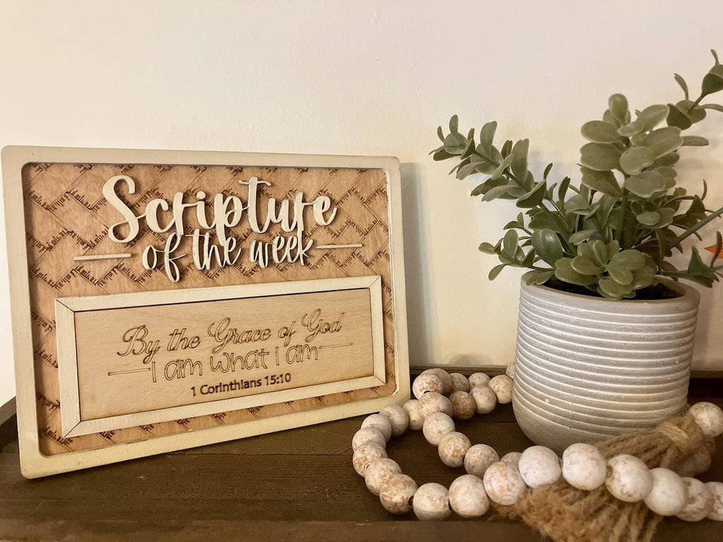 DIY Scripture of the Week Interchangeable Sign Kit• Bible Verse Display with Inserts • Christian Home Décor Gift • RAW WOOD only • Unpainted