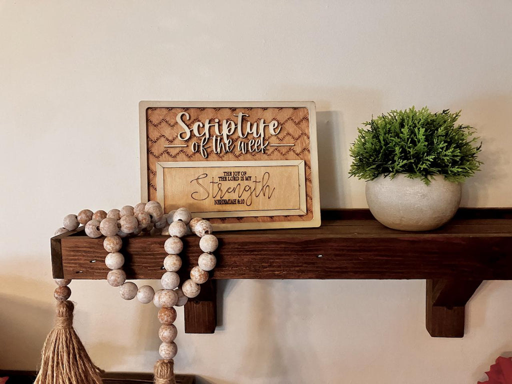 DIY Scripture of the Week Interchangeable Sign Kit• Bible Verse Display with Inserts • Christian Home Décor Gift • RAW WOOD only • Unpainted