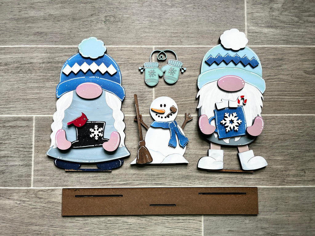Little August Ranch Winter Freestanding Wood Gnome Outfits- Snowman Interchangeable Gnomes - DIY Paint and Decorate Yourself.