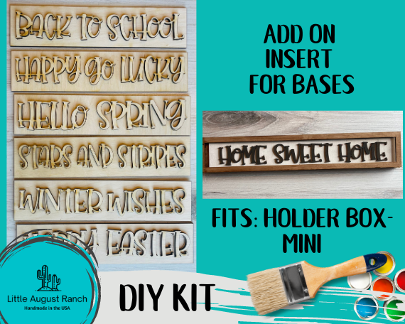 A wooden sign with the words "add on sweet bases" displayed on a Little August Ranch Tiered Tray Base- Holder Box for Tiered Tray Decor - Tiered Tray Substitute - DIY Wood Paint Kit  - Mini Box.