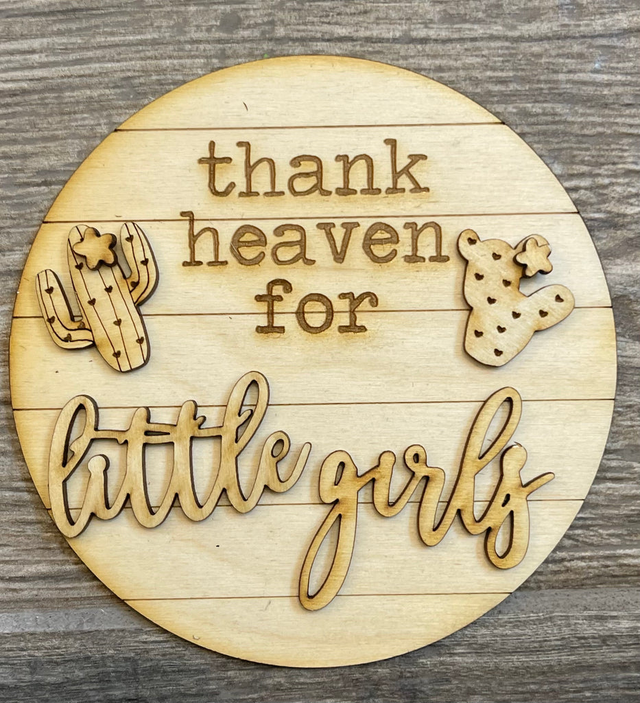 A Little Girls Tiered Tray DIY - Paint it Yourself from Little August Ranch that you can decorate with paint and wood pieces to express gratitude for little girls.