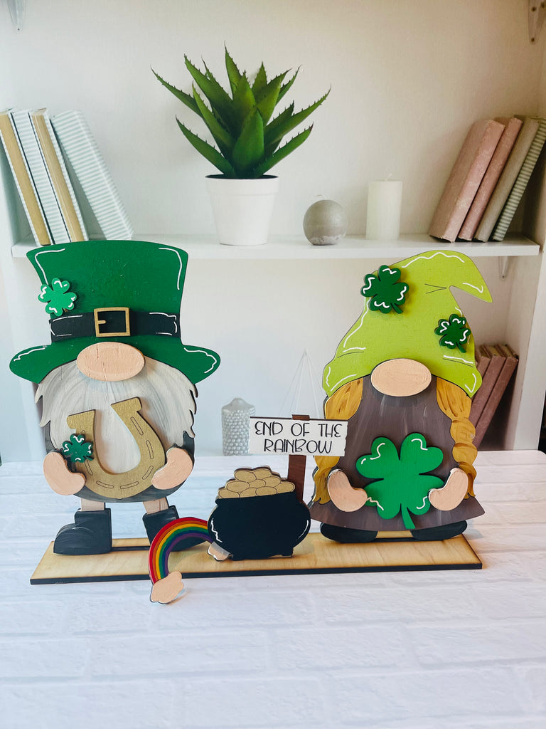Little August Ranch's St Patrick Freestanding Wood Gnome Outfits- St Patty's Interchangeable Gnomes - DIY Paint and Decorate Yourself.