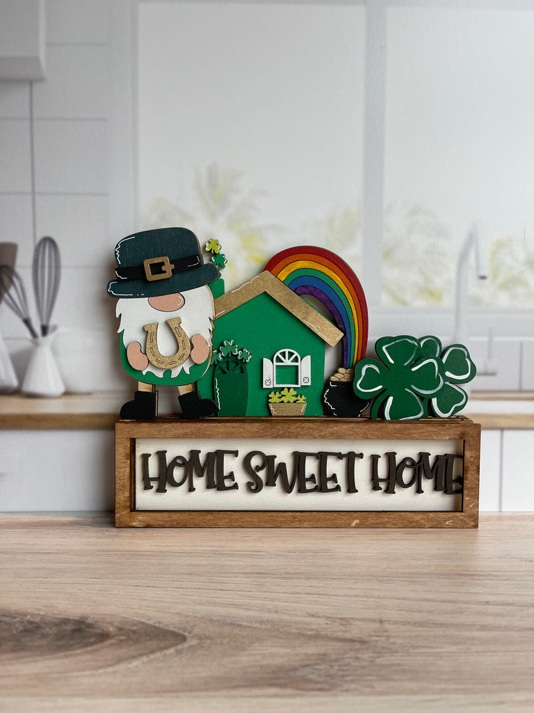 St Patrick's Day DIY Tiered Tray Base-Holder Box for decorating your home sweet home with Little August Ranch.