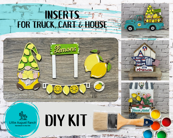 Lemon Gnome Inserts for truck cart and house DIY kit, made by Little August Ranch.