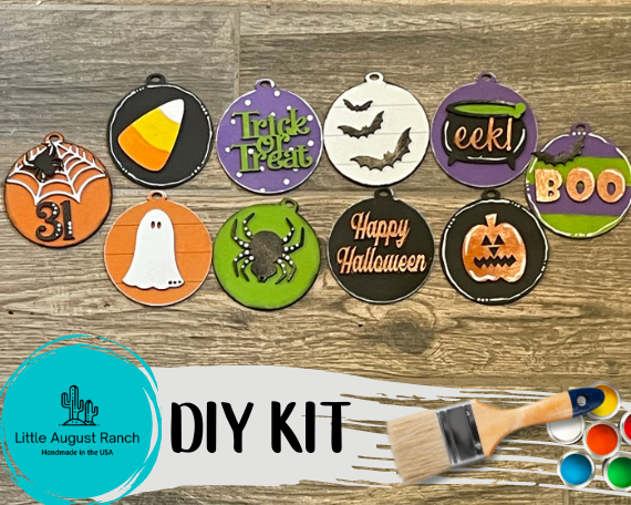Little August Ranch Halloween DIY Kit featuring DIY Halloween Ornament Wood Blanks - Traditional Halloween Tree Ornaments.