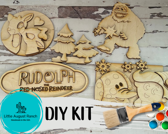 Little August Ranch Rudolph the red nosed reindeer diy kit.