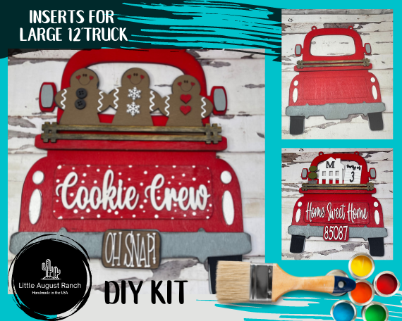 Gingerbread Insert for Large Interchangeable Truck diy kit from Little August Ranch.