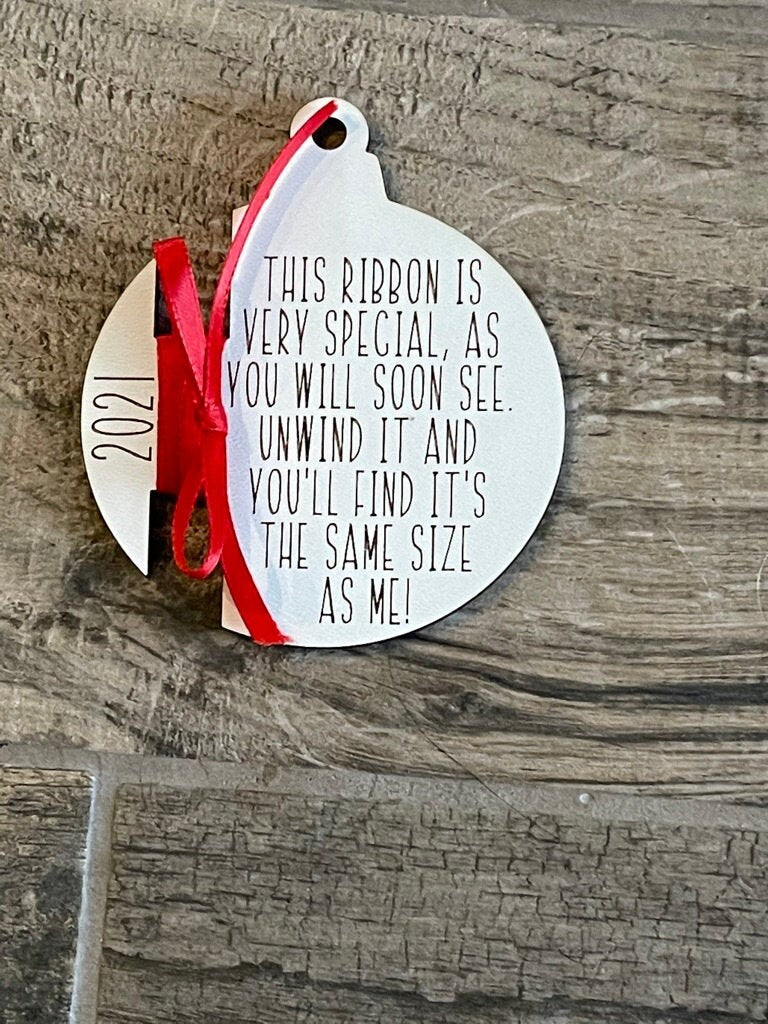 New Baby Height Ribbon Christmas Ornament - 2021 Christmas Ornament