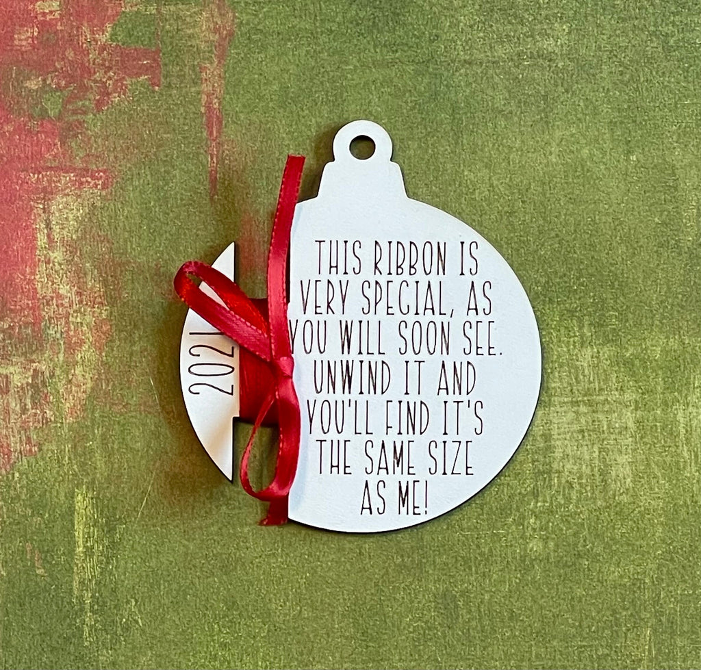 New Baby Height Ribbon Christmas Ornament - 2021 Christmas Ornament