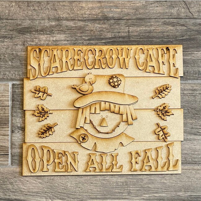 Scarecrow Door Hanger DIY Fall Kit - Paint it Yourself Fall Kit for Adult