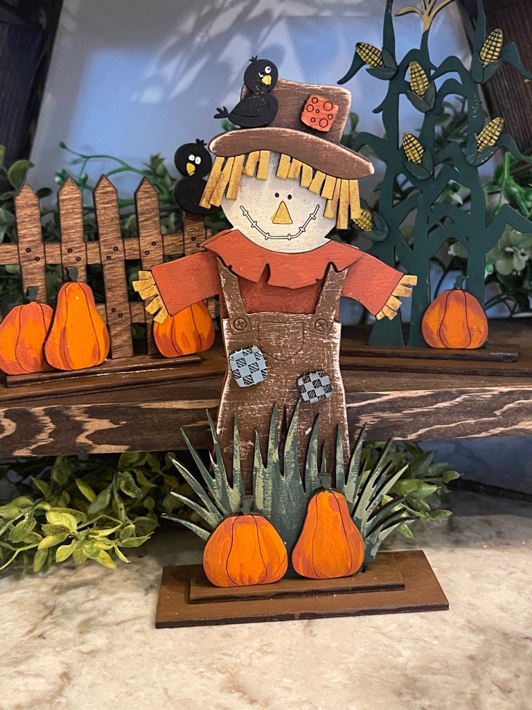 Build Your Family - Fall Family Decor - Scarecrow Tiered Tray Decor