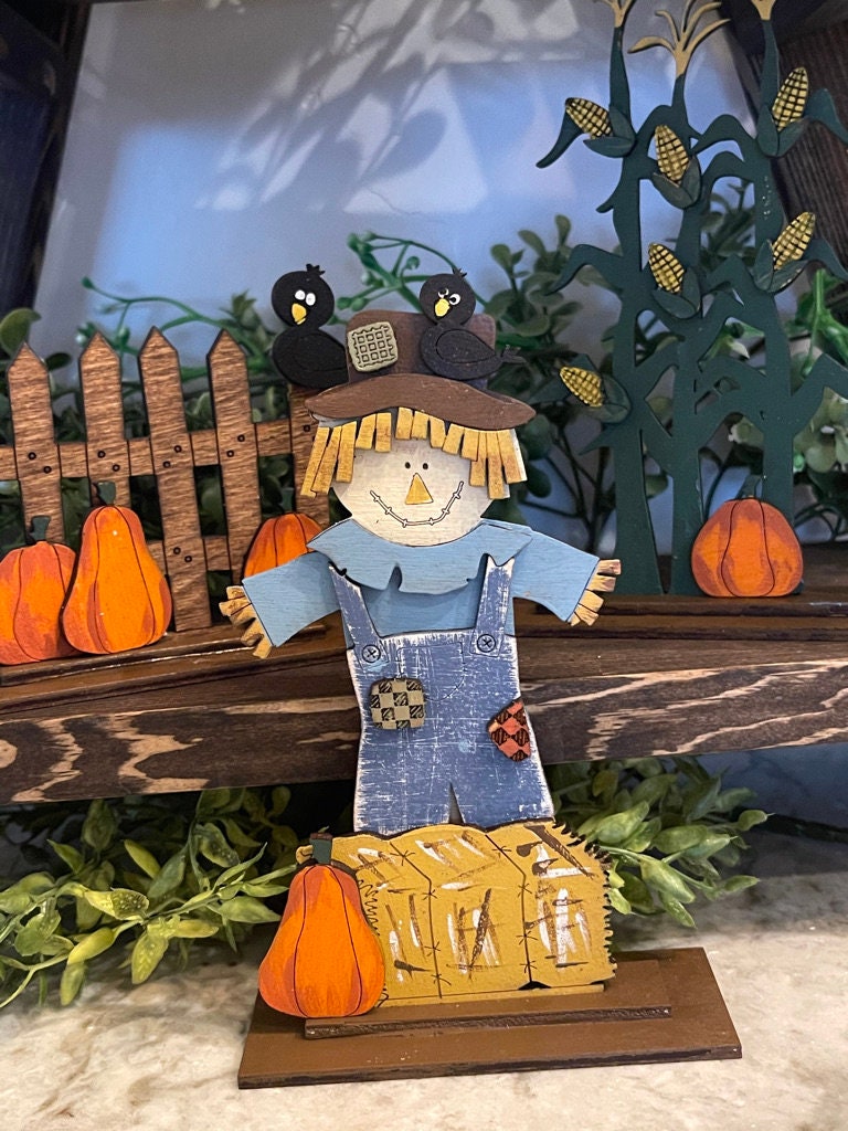 Build Your Family - Fall Family Decor - Scarecrow Tiered Tray Decor