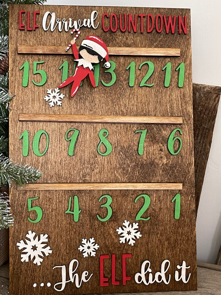 Christmas Elf Advent Calendar DIY Wood Kit- Christmas Countdown