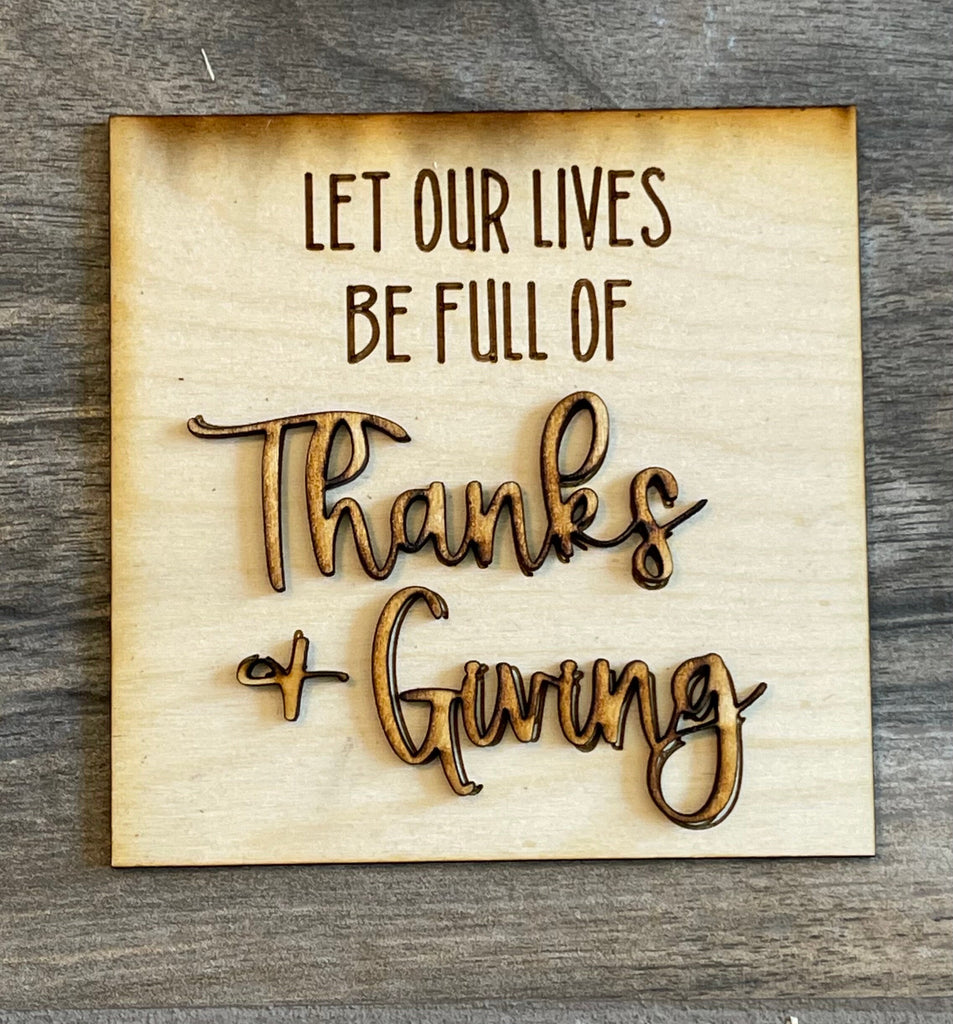 Tiered Tray Fall Thanksgiving DIY - Leaning Ladder Insert Kit - Interchangeable Fall Decor - Thankful, Give Thanks