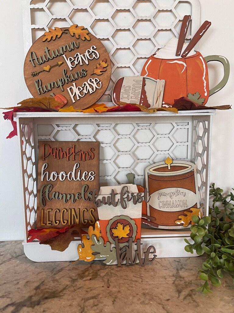 Pumpkin Spice Fall Tiered Tray Set - Finished Tiered Tray Bundle