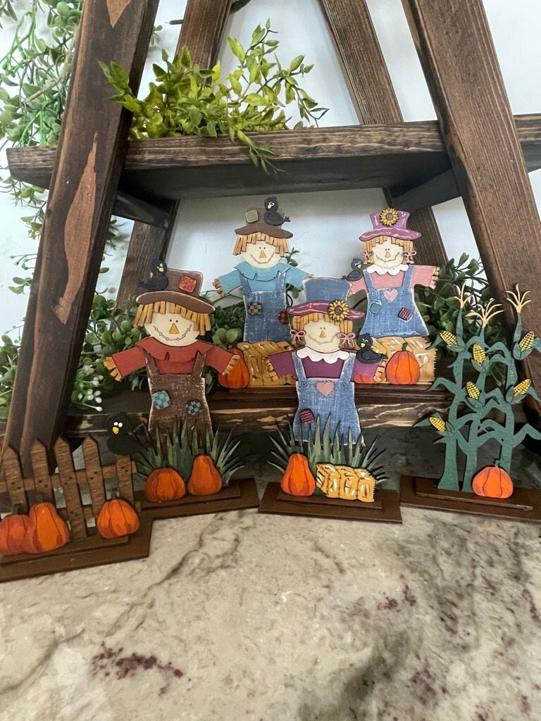 Build Your Family - Fall Family Decor - Scarecrow Tiered Tray Decor